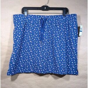 IZOD Women's XL Golf Tennis Skort Pockets Purple W/ Pink+white Polka dot Print